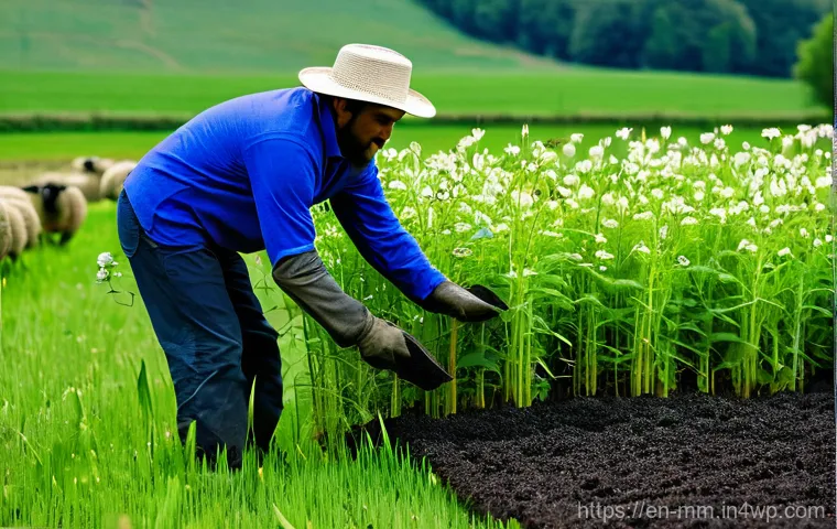 토양 건강 증진을 위한 과학적 접근 - Precision Farming: Drones and AI Revolutionizing the Fields**

Prompt: A panoramic view of a vast, m...