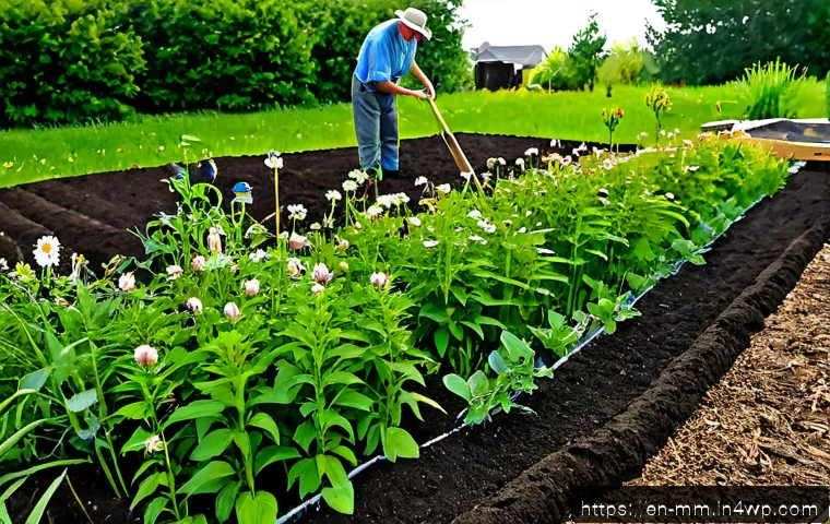 Home 17 토양 생태계 회복을 위한 식물 선택 - Photorealistic ecological restoration garden in a North American backyard, a clear side-by-side plan...